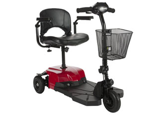 Drive Medical Red Bobcat X3 3 Wheel Compact Transportable Scooter
